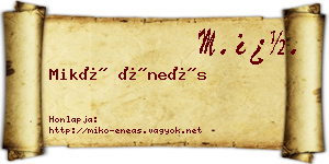 Mikó Éneás névjegykártya